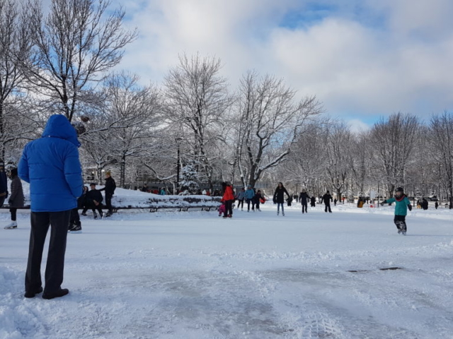 Patinoire au parc du Mont Royal Montréal.